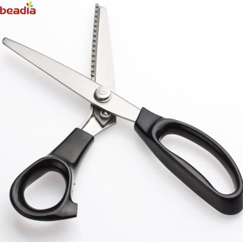 Triangle fabric lace scissors stainless steel cloth sample cut wave tooth serrated scissors fabric tailor cut