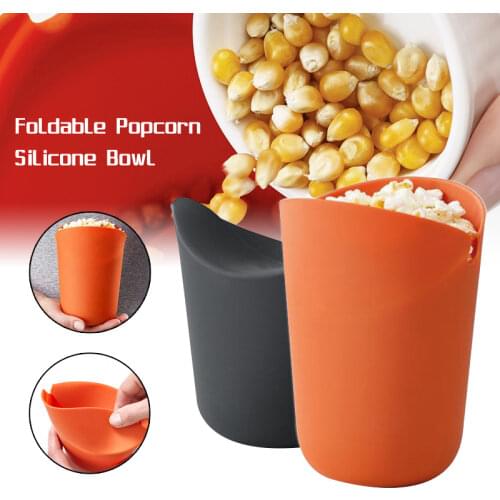 DIY Popcorn Bucket Bowl Maker With Lid Bowls Popcorn Microwave Silicone Foldable Red High Quality Kitchen Easy Tools