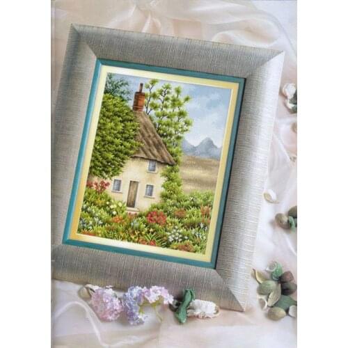 Cross stitch Handmade 14CT Counted Canvas DIY,Cross-stitch kits,Embroidery #The farmhouse in the shade of flowers 35-44