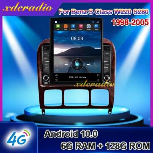 Xdcradio 10.4 INCH Tesla Style Vertical Android 10.0 For Benz S Class W220 S280 S320 S350 S400 S430 S500 S600 S55 AMG Car Radio