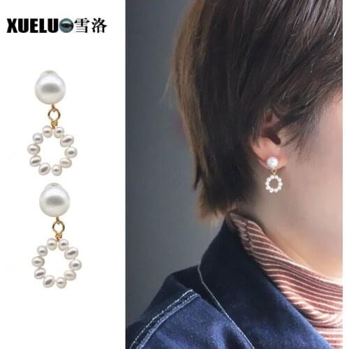 XUELUO Fashion Jewelry Charming Cultured Natural Fresh water Pearl Earrings for Women