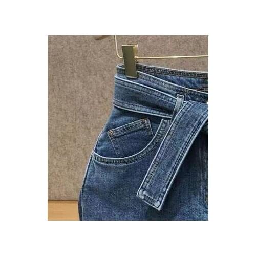 Women Jeans Pants 2021 Spring/Summer Furry Frilled Belt Slightly Spicy Sexy Denim Shorts