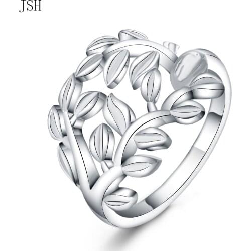 Beautiful Retre flower style SILVER ring Leaf hot cute noble pretty fashion Wedding silver color women Lady Ring jewelry R757