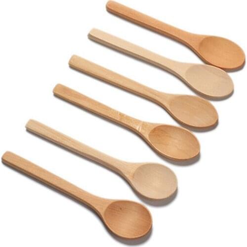 1Pcs Small Wooden Spoons Mini Nature Spoons Wood Honey Teaspoon Cooking Condiments Spoons for Kitchen