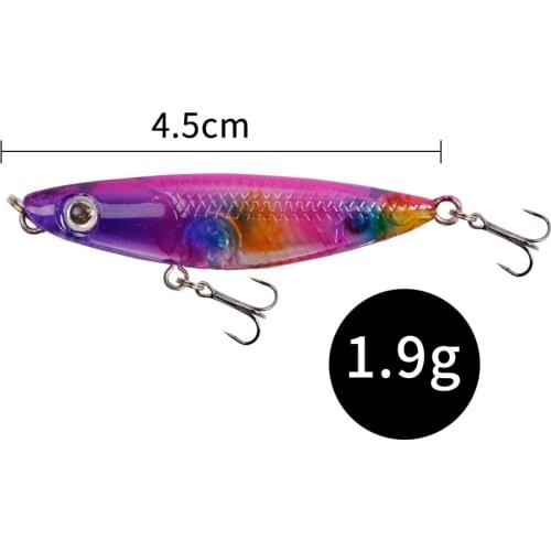 2pcs Small Pencil Bait Micro Object Lure Bait Small Zigzag Dog Floating 45mm 1.9g Mini Bionic Hard Bait