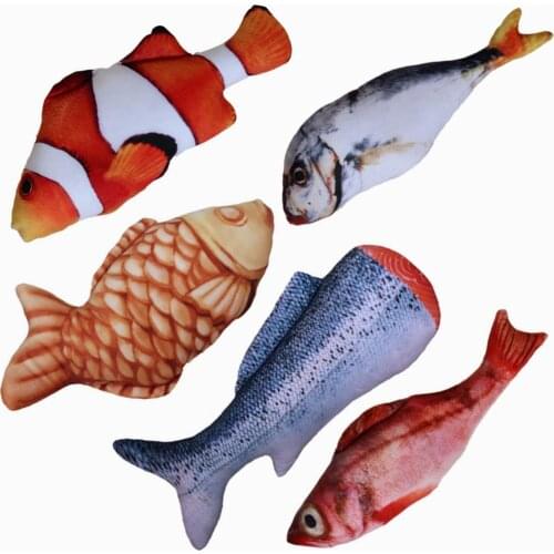 20cm 30cm Plush Catnip Fish Toy for Cat Pet Chew Mint Fish Toys Pillow Cat Scratch Board Scratching Post
