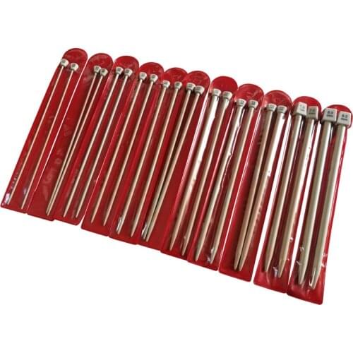 22Pcs/Set knitting needles Stainless steel different sizes single pointed knitting needles 2mm-8mm