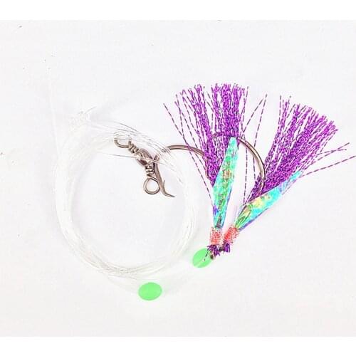 3Pack*3/0 4/0 5/0 6/0 Sabiki Saltwater Tuna Fish Skin Bait Herring Fishing Flasher Lure Bait Rig Hook Sea Fishing Luminous Beads