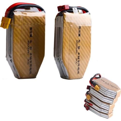 1pcs High Capacity Lipo Battery 7.4V 11.1V 14.8V 22.2V 4500mAh 30C T plug for RC Quadcopter Rc Drones Car Boat Airplane