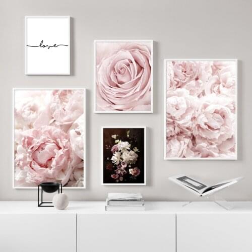 5D DIY Diamond Painting Pink Flowers Rose Peony Minimalist Diamond Embroidery Seaside Full Diamonds Home Decor