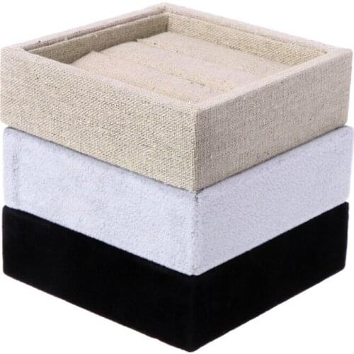 Velvet Jewelry Earring Ring Display Box Tray Holder Storage Showcase Organizer