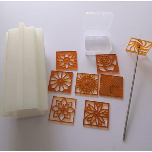 Free shipping acrylic pull-through soap shapers six flower one rod fit more 6.5cm diameter column mold