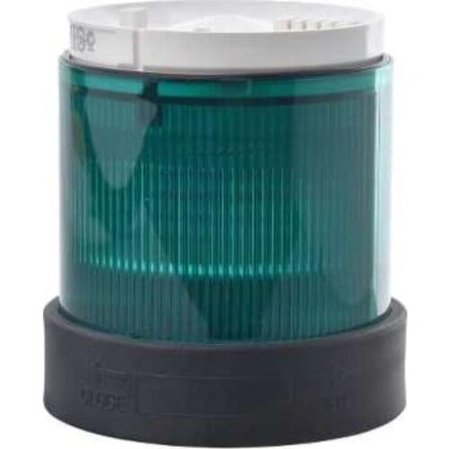 XVBC5B3 Illuminated unit for modular tower lights, plastic, green, Ø70, flashing, integral LED, 24 V AC/DC