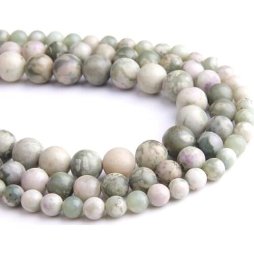 Natural QingHai Jades stone beads round loose spacer jades jaspers stones bead for diy jewelry making bracelet Accessory gift