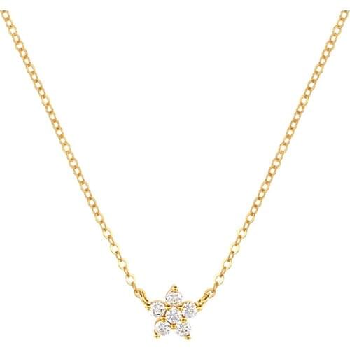 CANNER Real 925 Sterling Silver Necklace Snowflake Clavicle Necklace For Women Jewelry Charming Chain Necklace Collares Bijoux