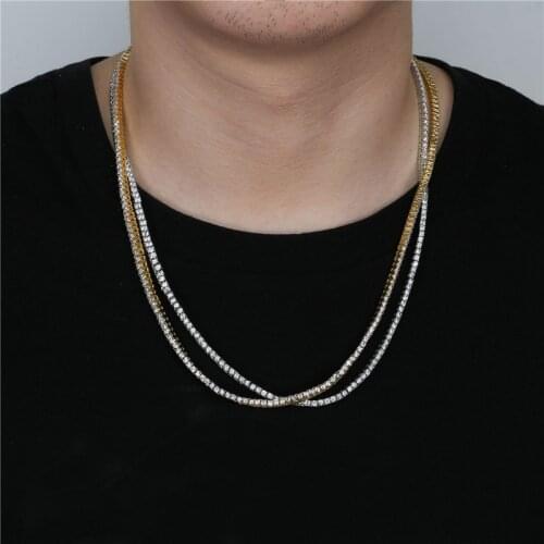 Micro Zircon 3mm Chain mens necklace tennis chain Hip Hop Chains Necklace For Men Jewelry Wholesale 16-24inch