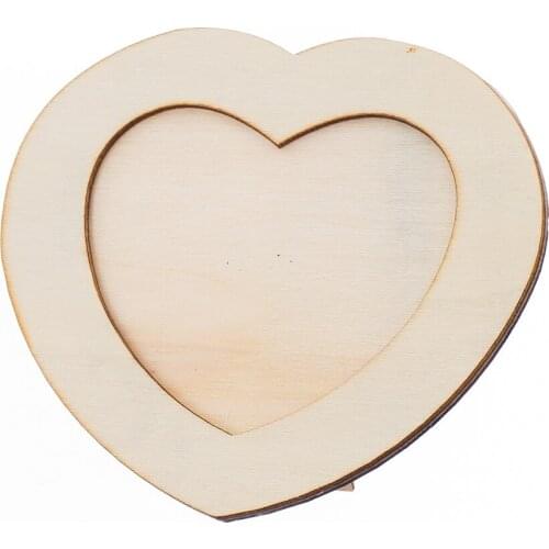 MagiDeal Wooden LOVE HEART Photo Frame DIY Picture Frame Art Craft For Arts and Crafts Projects