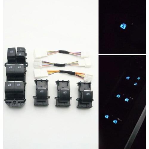 For Toyota RAV4 CHR 2019 2020 Auto Ice Blue LED Backlight Power Electric Window Button Switch Left Hand Drive Car