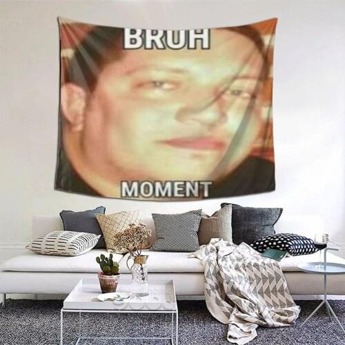 Bruh Momentum Tapestry Meme Tapestry Wall Bedspread aesthetic Home Decor For Bedroom Dorm