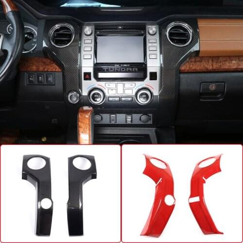ABS Carbon Fiber,For Toyota Tundra 2014-2020,Car Central Air Conditioning Air Outlet Panel Frame Cover Trim Interior Accessories