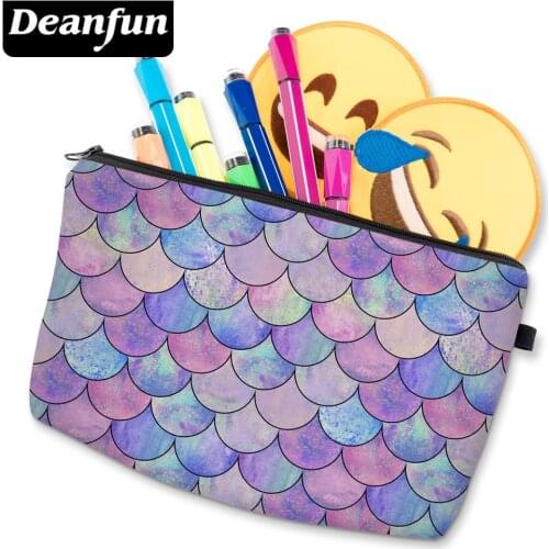Deanfun Cosmetic Bag Colorful Scale Printed Makeup Bag Toiletry Bags Portable Purse Bag For Gift D52228