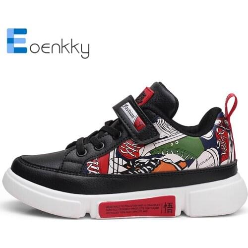 Autumn Leather Boys Casual Shoes Kids Sport Childrens Sneakers Walking Breathable Shoes for Girls Fashion Hook&Loop Size 28-37