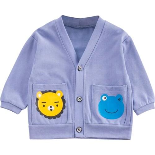 Cute Autumn Baby Clothes Coat Girls Boys Outerwear Cartoon Print Casual Sweatshirt Kids Jackets Outfits Tops 2021