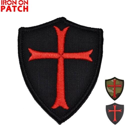 Knights Templar Cross Military Patch DIY Emblem Badge For Clothing Backpack Combat High Quality Embroidered Patches