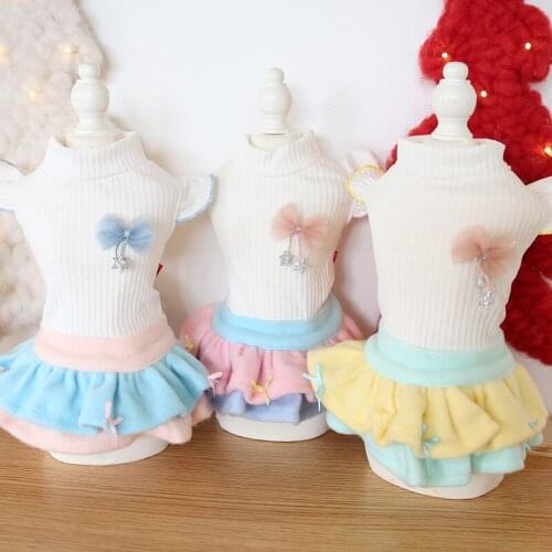 Dog Clothes Candy Bow Cotton Cat Dog Dress Fashion PET Clothing For Dogs Puppy Pet Winter Warm Pet Products Puppy Chihuahua