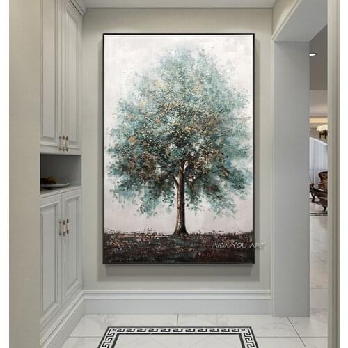 Wholesale High Quality Abstract Trees Oil Painting Abstract Landscape Trees Oil Paintings On Canvas Handmade Beautiful Colors