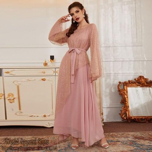 Pink Abaya Dubai Muslim Fashion Dress Turkey Islam Clothing Robe Longue Jelaba Femme Musulman Abayas Dresses For Women Kaftan