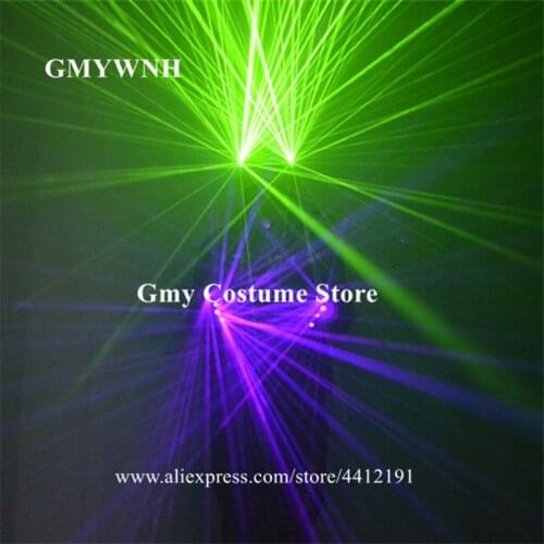 SJ79 Purple blue laser gloves robot man dance costumes dj green laser glasses rechargeable party props bar performance show wear