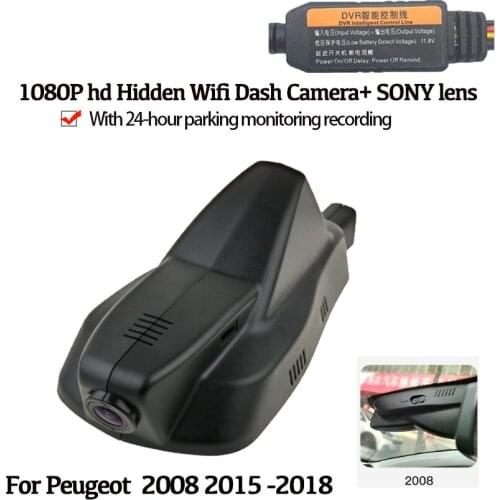 Car Hidden 1080P Wifi Recorder Dash Cam Camera For Peugeot 2008 2015 2016 2017 2018 Novatek 96658 SONY Lens High quality HD