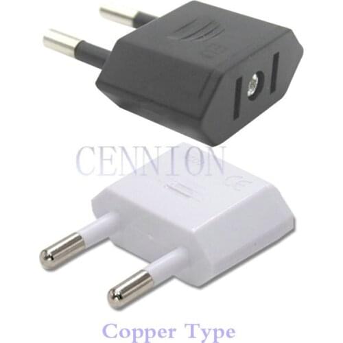 Copper Special US to EU Euro AC Power Plug Travel Adapter Converter 100pcs CE FCC small parcel way