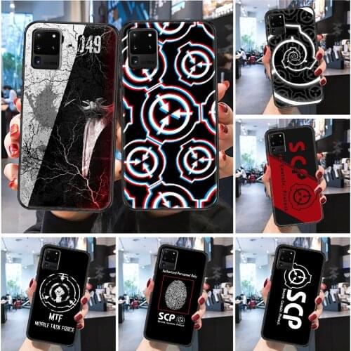 Scp Special Containment Phone case For Samsung Galaxy Note 4 8 9 10 20 S8 S9 S10 S10E S20 Plus UITRA Ultra Frosted black