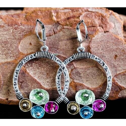 Vintage Color Hollow Hanging Dangle Earrings For Women 2020 Exaggerated Fashion Jewelry Tribal Crochet Earrings Wholesale Z4D257