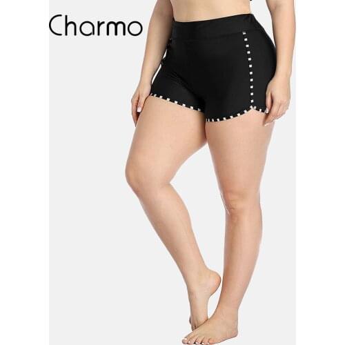 Charmo Womens Plus Size Swim Shorts High Waisted Swimsuit Shorts Boyleg Swim Bottoms