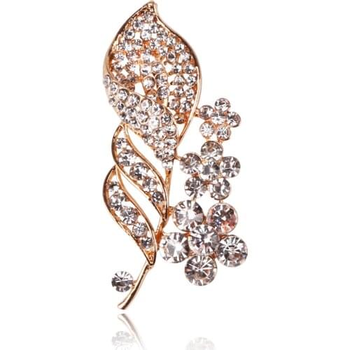 1pcs 34x56mm esquisite and Fashion Korean geometric flower brooch rhinestone alloy brooch for women wedding dress Accessories
