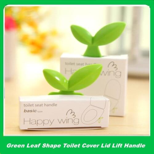 2 pcs/set Toilet Seat Lifter Toilet Lid Handle ABS Anti-dirty Paste Natural Leaves Type Cover Flipper for Bathroom