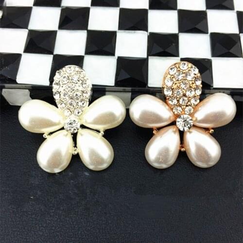 16pcs/lot 3.0cm Rhinestone Flower Cell Phone DIY Alloy Decoration