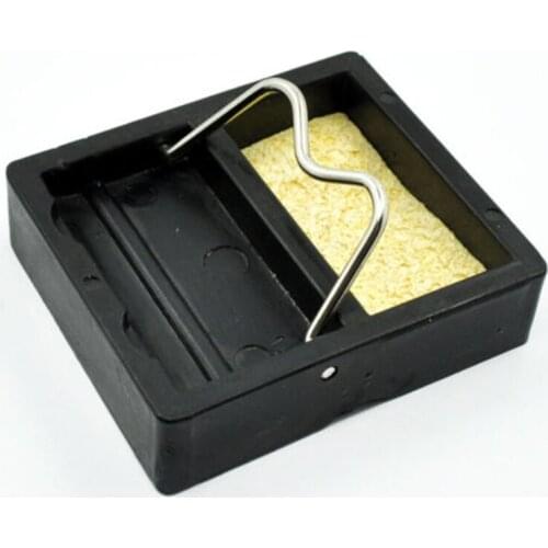 1x Soldering Iron Stand Solder Base Welding Wire Holder +Cleaning Sponge Black
