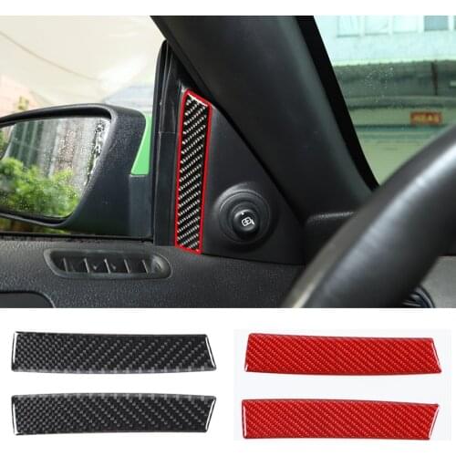 2pcs/set Carbon Fiber A-pillar inner decoration sticker For Ford Mustang 2009-2013 Accessories Car Styling