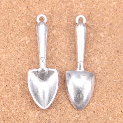 4pcs Charms shovel spade trowel gardening 51mm Antique Pendants,Vintage Tibetan Silver Jewelry,DIY for bracelet necklace