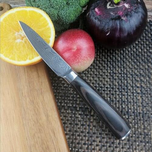 3.5"inch 7CR17MOV Red Color Wood Handle Multi Function Utility Chef Steel Knives Kitchen Fruit Knives Sharp Cleaver Slicing