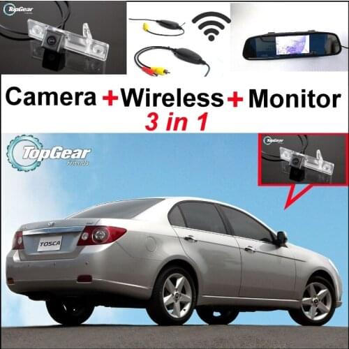 3 in1 Special WiFi Camera + Wireless Receiver + Mirror Monitor DIY Backup Parking System For Daewoo Gentra Kalos Tosca Winstorm