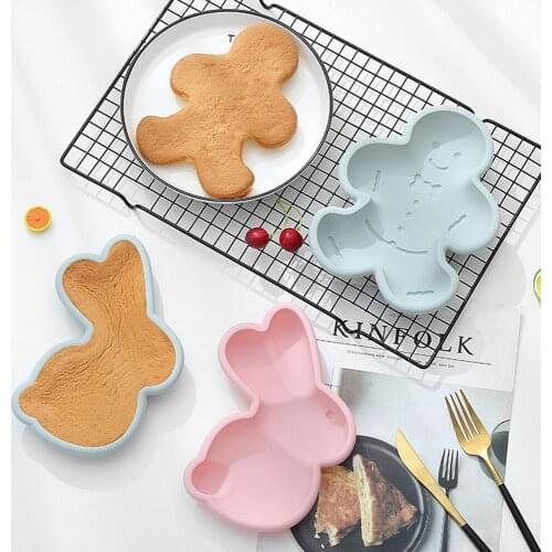 3D Animal Shape Silicone Molds Cake Decorating Tool Baking Molds Cake Stencil Kitchen Aid Accessories Rabbit Christmas Cake Mold