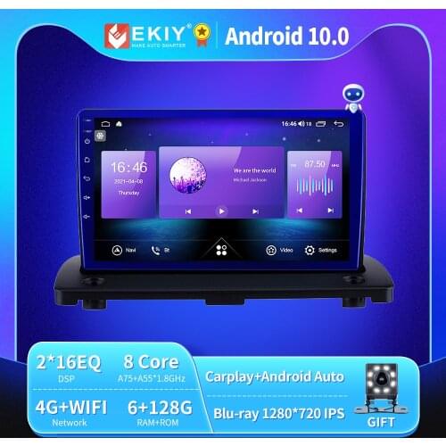 EKIY 6+128G 8 CORE Autoradio Android 10 For Volvo XC90 2004-2014 Car Radio Multimedia Blu-ray IPS QlED Navigation GPS BT no 2din