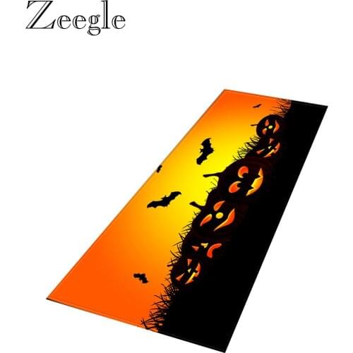 Zeegle Halloween Carpet Long Rectangle Kitchen Rug Anti-slip Living Room Carpet Hallway Floor Rug Washable Carpet for Bedroom