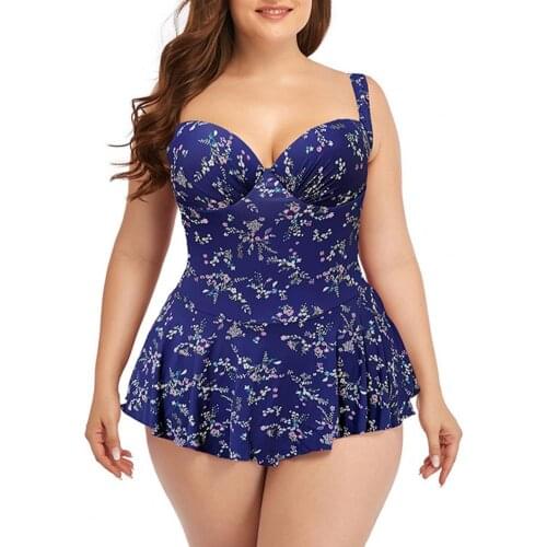 Women Bikini Solid Push Up Ruffle Hem Backless One-piece Swimsuit Swimwear for Swimming Ladies Beachwear Bathing Suits Plus Size