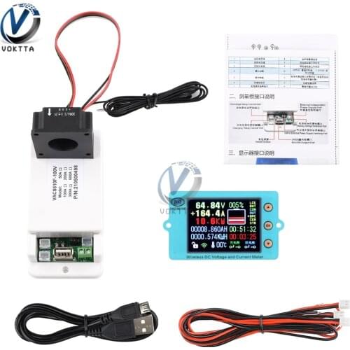 VAC8610F 2.4 Inch Color Screen Wireless Voltage Current Meter Temperature Capacity Coulomb Counter 500V 500A Voltmeter Ammeter
